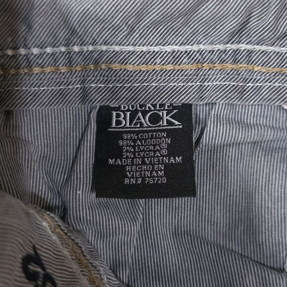 Buckle Black No3 Jeans 32x32 Y2K Mens Acid Wash Low Rise Stretch Grunge Rock VTG - Picture 15 of 16